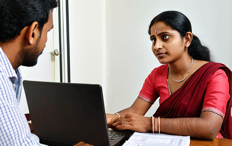 Confident Translator Negotiating Rate**

A Bengali translator sitting at a table, confidently negotiating their rate with a client. The translator is professional looking, with a laptop in front of them. The client looks receptive but is considering the price. The scene conveys a sense of professional value and self-assurance. Focus on realistic details and clear communication. The background can be a modern office setting.

**
