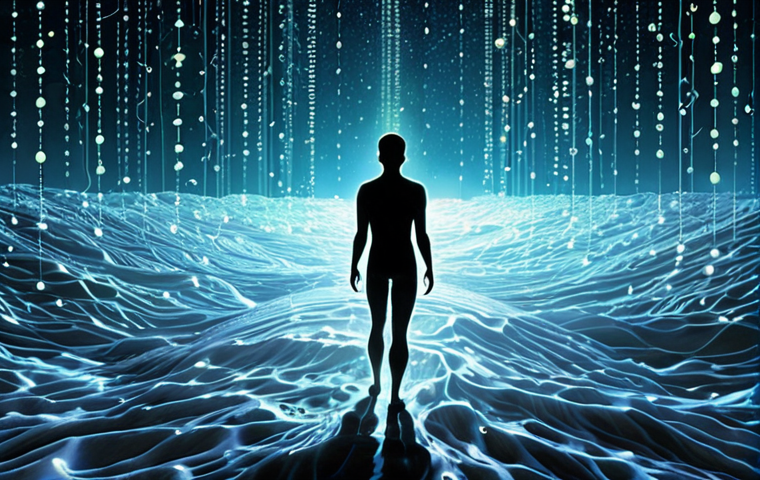**Prompt 1:** A human translator, depicted as a solitary figure, navigating a vast, glowing "ocean" of digital data, with streams of code and information flowing around them. The translator is reaching for or has just found a few brightly glowing "pearls" of accurate and relevant information amidst the overwhelming digital sea, symbolizing the challenge and reward of deep research in the data-rich modern world. The overall mood is one of focused determination in a boundless information landscape.