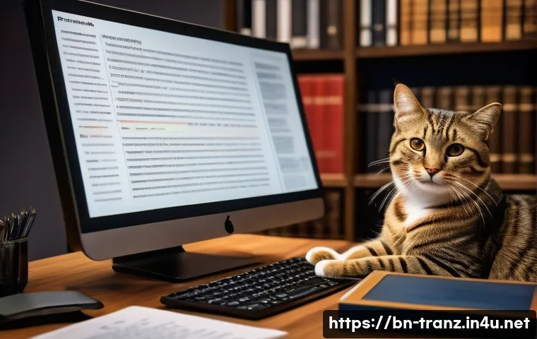 번역 실무에서 자주 쓰는 용어 정리 - A professional translator at a modern desk surrounded by bilingual dictionaries and glossaries, care...