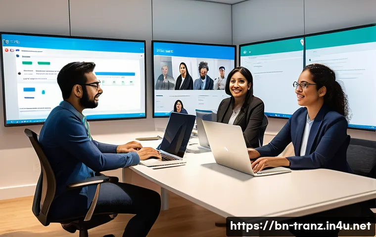 번역사와 클라이언트 사이의 분쟁 해결법 - A professional meeting scene between a Bengali translator and a client in a modern office, both wear...