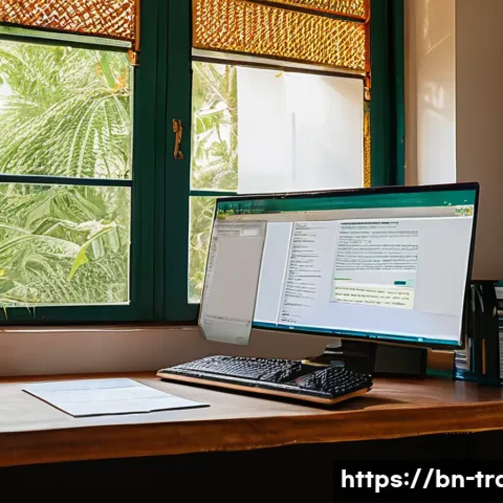 번역사를 위한 필수 소프트웨어 - A modern professional translator&rsquo;s workspace featuring a high-resolution computer screen displaying ...