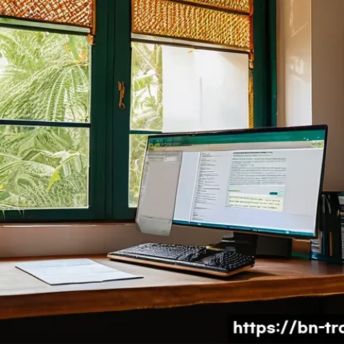 번역사를 위한 필수 소프트웨어 - A modern professional translator&rsquo;s workspace featuring a high-resolution computer screen displaying ...