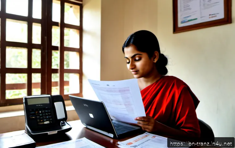 Home 16 번역사에게 적합한 금융 상품 소개 - Photorealistic Bengali freelance translator working at a tidy home office desk in Dhaka, reviewing m...