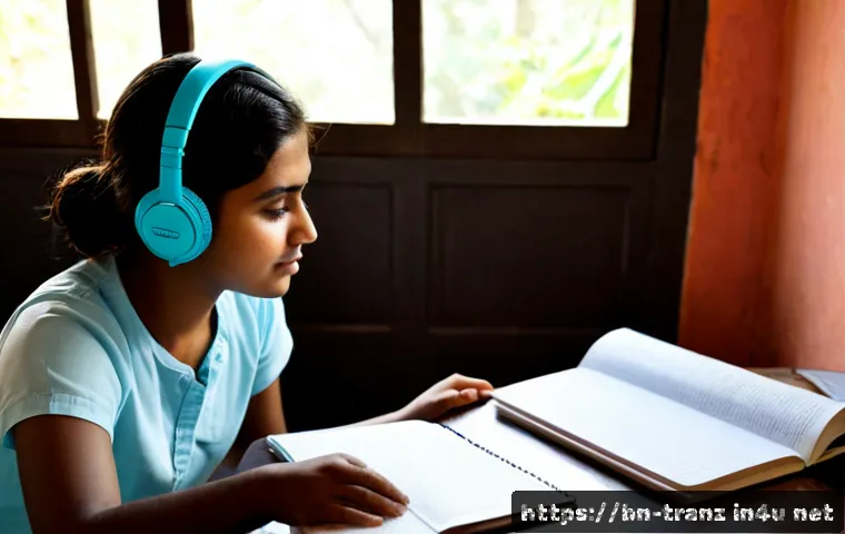비전공자도 번역사가 될 수 있는 방법 - Photorealistic home workspace in Bangladesh, a determined young Bengali woman with no formal languag...